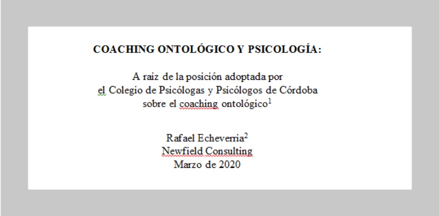 Respuesta de Rafael Echeverría al cuestionamiento del Coaching Ontológico
